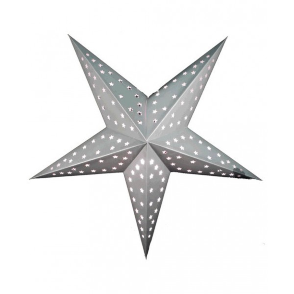 24" Silver Star Paper Lantern